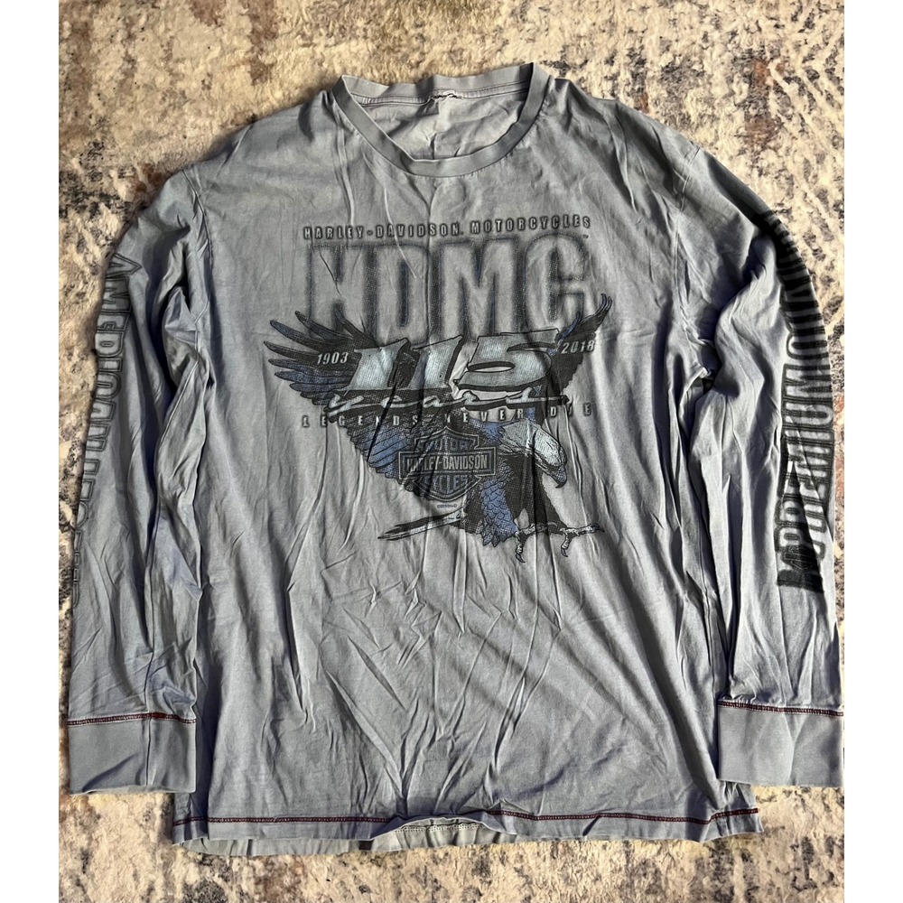 Harley-Davidson 115th Anniversary Long Sleeve Shirt Four Rivers Paducah KY Large
